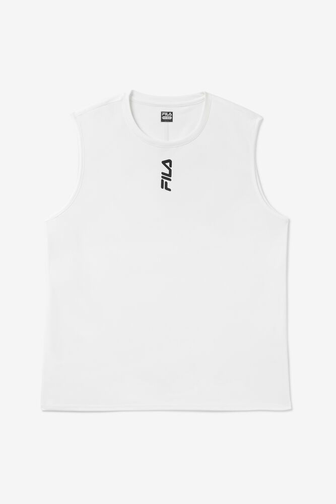 Fila T-Shirt Rep Tank Mens White - India FLH-329654